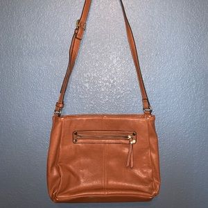 medium sized brown crossbody purse